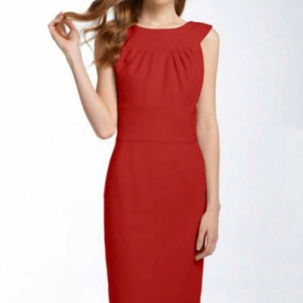 Trina Turk Etiquette Red Stretch Sleeveless Dress EUC sz 10